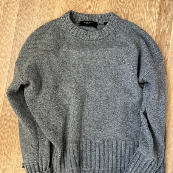 AllSaints Kiera Cashmere Crew Sweater Grey XS